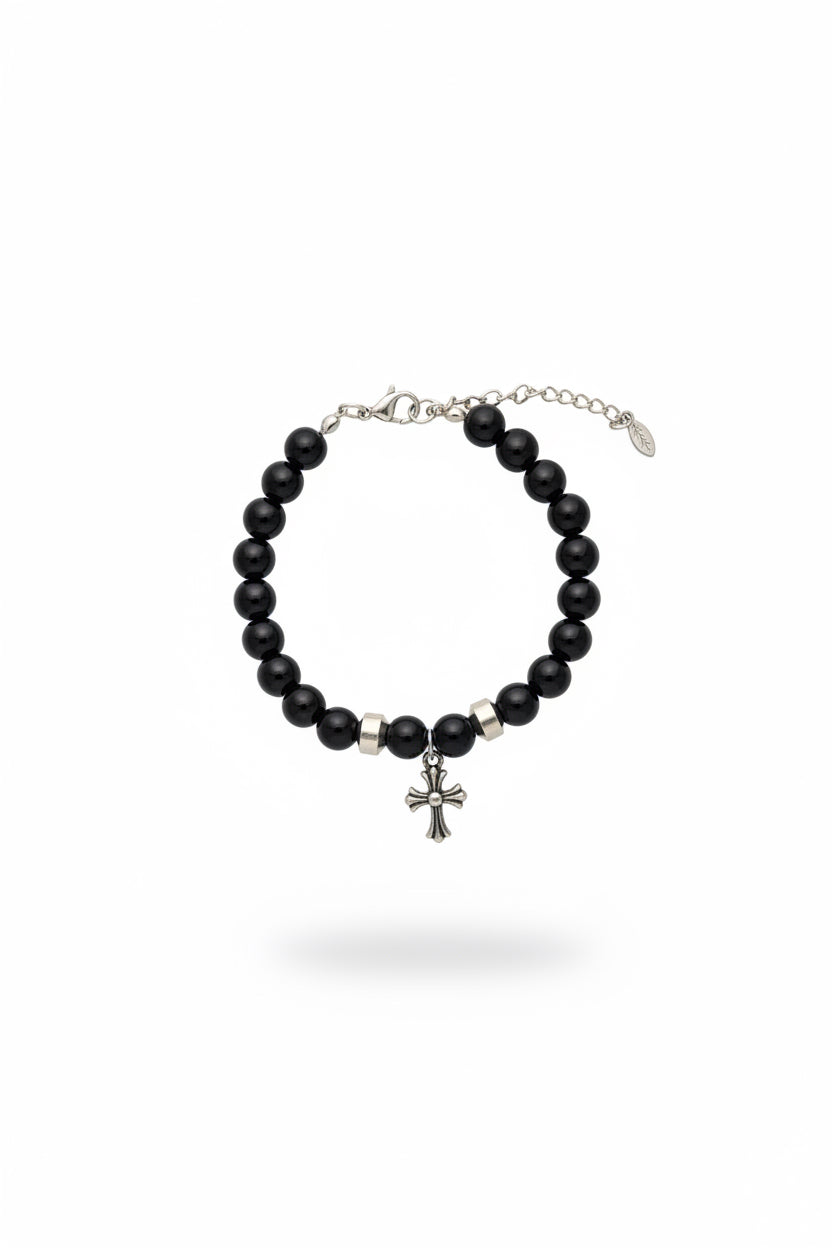 Black cross bracelet
